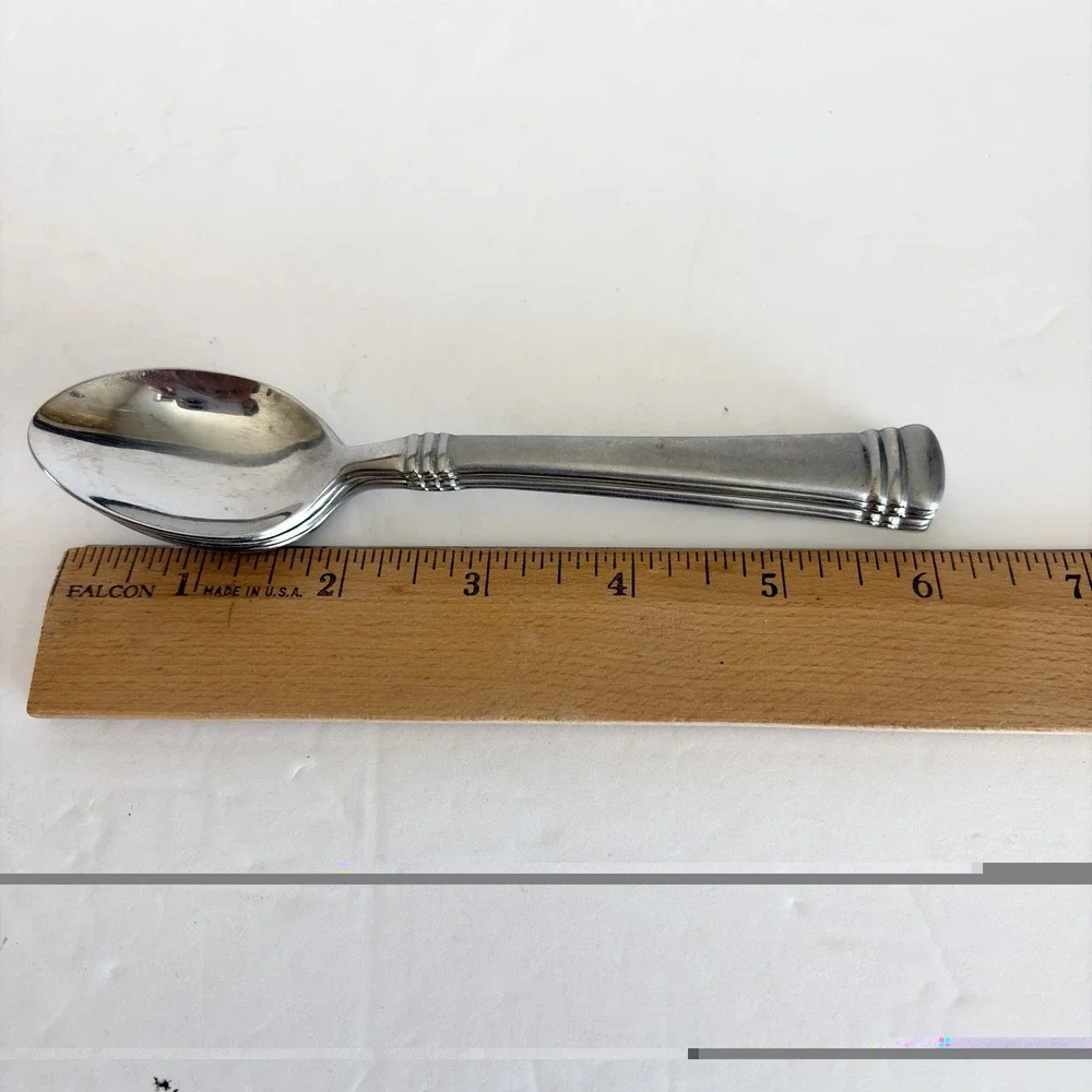 Set of 5 Cambridge Codie Sand Frost Stainless Teaspoons Flatware  6